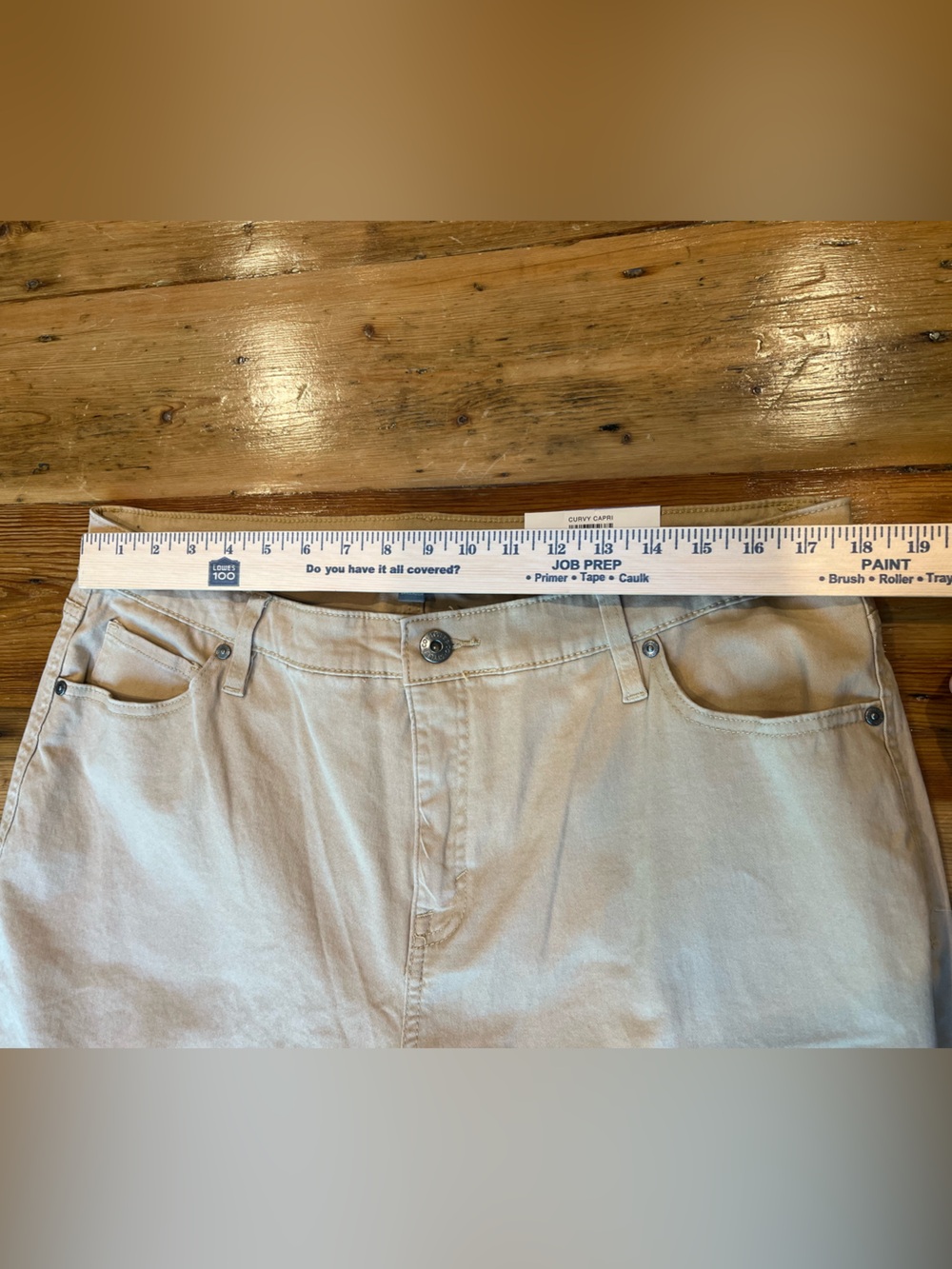 Women’s Curvy Capri in Light Khaki Minimalist Classic NWT - Picture 8 of 8